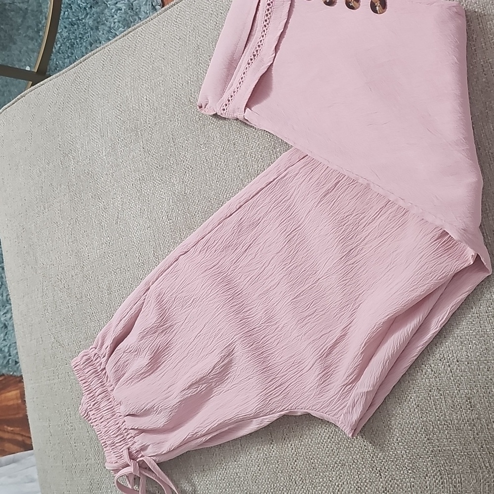 Amazon Essentials Chic Pink Button-Detail Pants L… - image 8